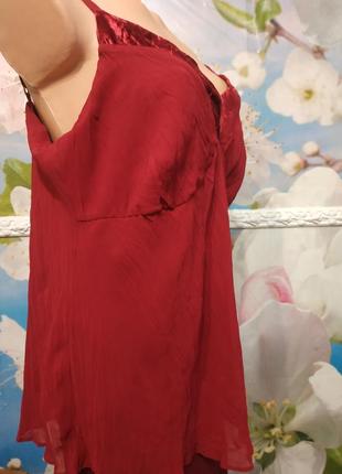 Роскошная шелковая шифоновая майка блуза ,с бархатом plus size  20р3 фото