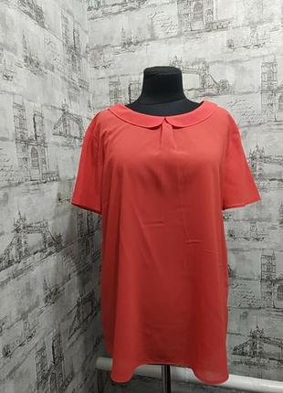 Крассная бордо блуза футболка с воротничком