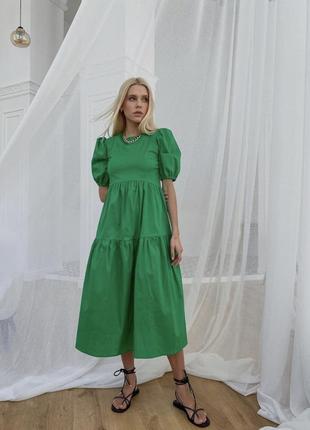 Женское зеленое платье zara