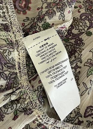 Шифоновая блуза туника рюши топ разлетайка бренд  marks & spencer indigo7 фото