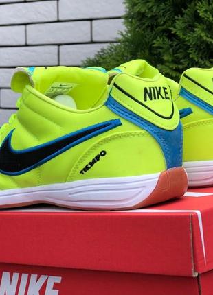 Футзалки кроссовки мужские nike tiempo салатовые / кроссівки чоловічі nike темпо салатові3 фото