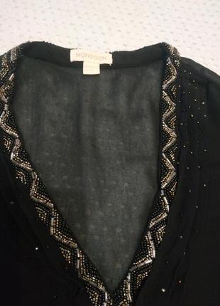Шелковая блуза 100% вискоза,украшена бисером. 12р. monsoon5 фото