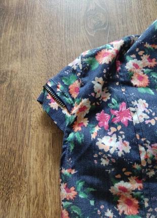 Пиджак жилетка джинсовая цветочный принт3 фото