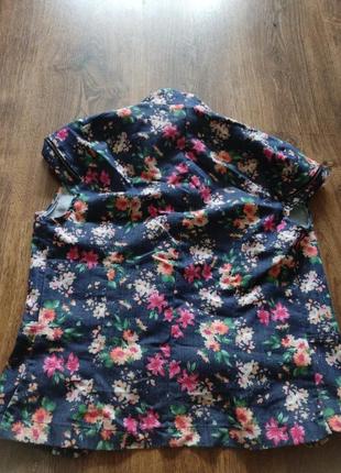 Пиджак жилетка джинсовая цветочный принт5 фото