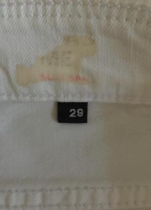 Білі удлинненные джинсові шорти м/29 98/2% коттон/еластан4 фото