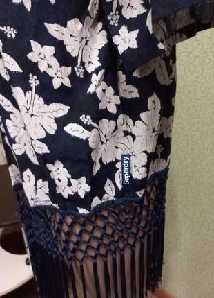 Superdry кимоно slinky print туника летний кардиган  рубашка верхняя пляжная накидка туника4 фото