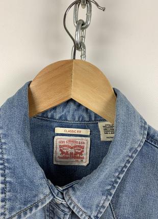 Оригинальная винтажная джинсовая рубашка levi’s levis на кнопках7 фото