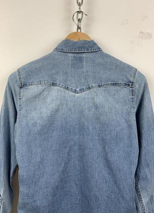 Оригинальная винтажная джинсовая рубашка levi’s levis на кнопках9 фото