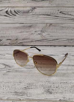 Солнцезащитные очки авиатор коричневые1 фото