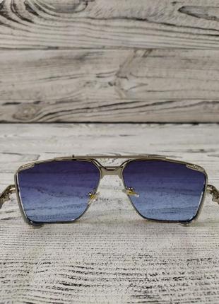 Солнцезащитные очки  голубые унисекс4 фото