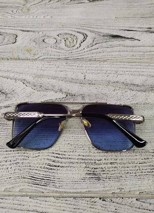 Солнцезащитные очки  голубые унисекс6 фото