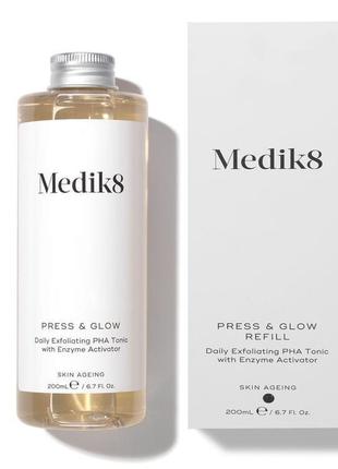 Medik8 press & glow ежедневный отшелушивающий тоник с рна и активатором ферментов, 200 мл