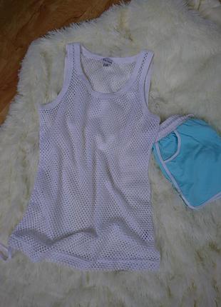 Білесенька майка-сітка ,оверсайз melrose