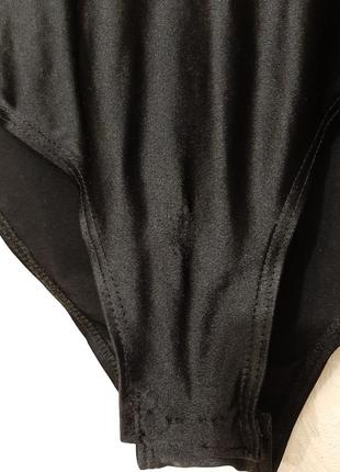 Phildar брендовый боди чёрный эластик кружевные длинные рукава женский4 фото