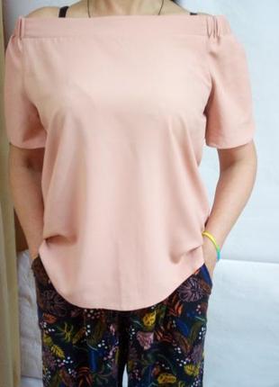 Блуза кольору пудра-декольте4 фото