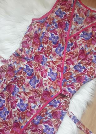 2 вещи по цене 1. легкий красивый домашний халатик халат в цветы на запах. размер xs-s2 фото