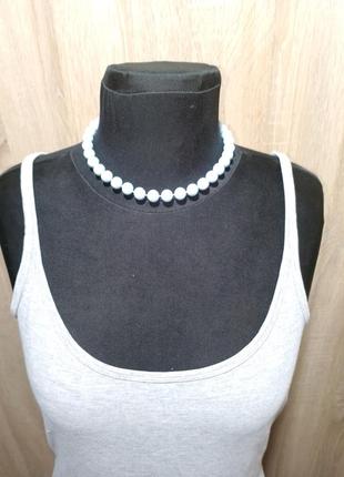 Голубые небесные классические круглые бусы короткое ожерелье