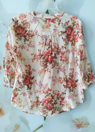 Батистовая рубашка блуза цветочный принт zara woman /659/4 фото