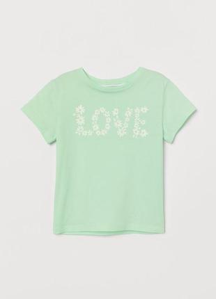 Котонова футболка футболочка для дівчинки, котоновая футболка футболочка для девочки, хм, hm, h&amp;m, нм2 фото