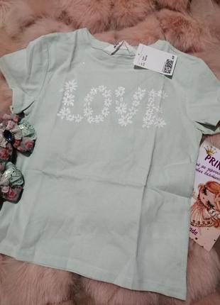 Котонова футболка футболочка для дівчинки, котоновая футболка футболочка для девочки, хм, hm, h&amp;m, нм3 фото