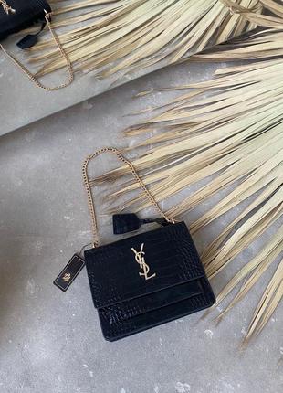 Сумочка Borse Loulou di Saint Laurent sunset black 🐊