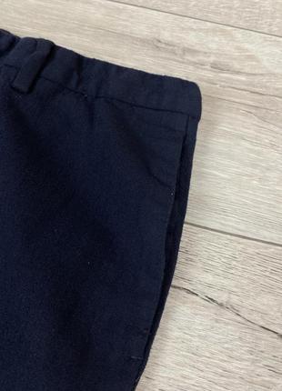 Cos slim fit вовняні штани укорочені короткі шерсть темно сині4 фото