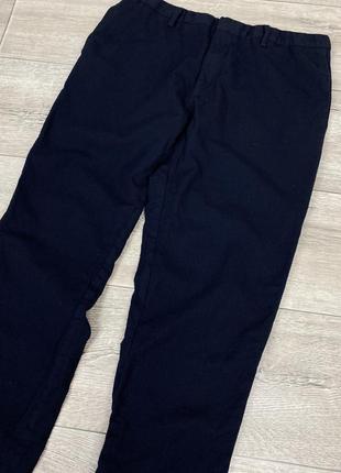 Cos slim fit вовняні штани укорочені короткі шерсть темно сині3 фото