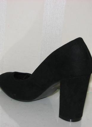 Замшевые черные туфли нарядные на каблуке размер 373 фото