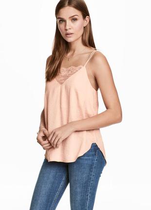 Стильна блузка , майка в бельевом стиле h&m