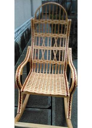 Плетеное кресло качалка из лозы | кресло-качалка для отдыха садовая для дачи4 фото