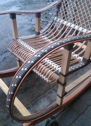Крісло качалка ротанговое на подарунок | крісло-гойдалка для відпочинку садова для дачі5 фото