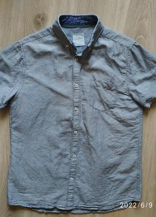 Лляна сорочка steel & jelly linen blend розмір м, , ідеальне.