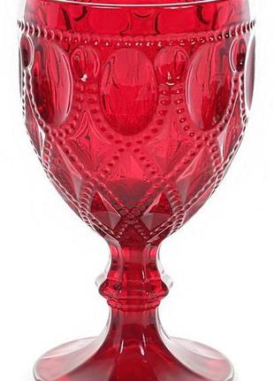Набор 6 винных бокалов siena toscana 300мл, рубиновое стекло1 фото