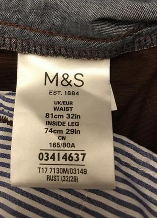 Новые вельветовые брюки m&s(32)8 фото