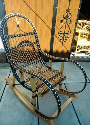 Плетене крісло-гойдалка з лози | крісло-гойдалка для відпочинку садова для дачі8 фото