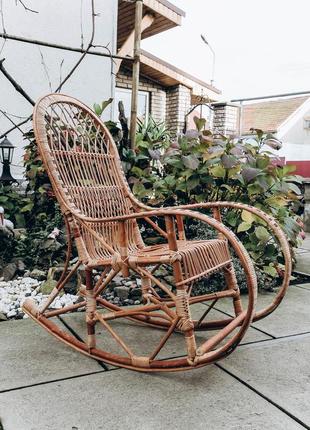 Кресло качалка кофейная для дачи | кресло качалка садовая из лозы | качалка дачная
