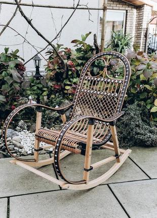 Кресло качалка плетеная удобная | кресло-качалка плетеное из лозы | кресло качалка для дачи2 фото