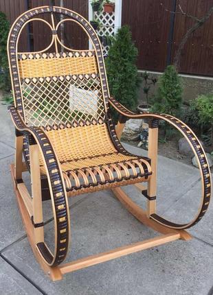 Крісло гойдалка з лози і ротанга | крісло-качалка плетені складана | крісло гойдалка з лози велика6 фото