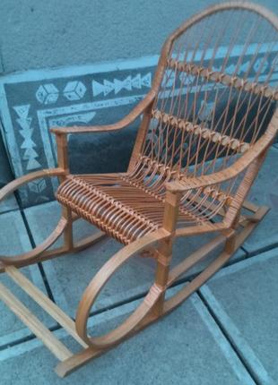 Крісло качалка плетені з лози | крісло-гойдалка для відпочинку садова для дачі2 фото