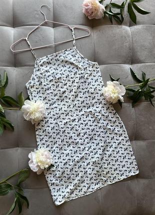 Белое платье мини в принт asos3 фото