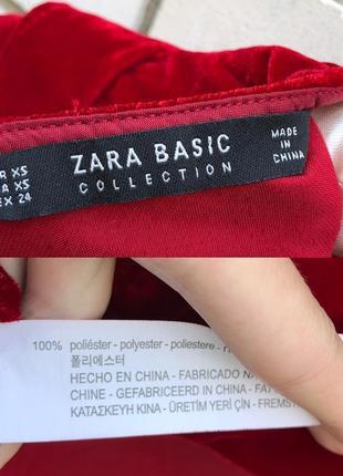 Бархатный красный бордовый топ блузка с рюшами zara6 фото