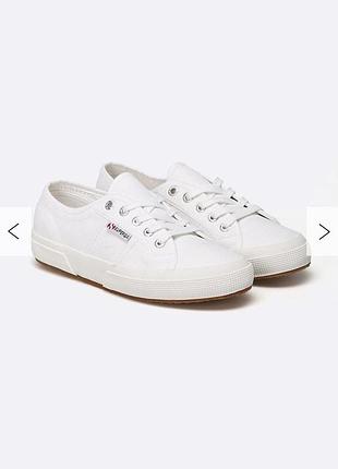 Кеди superga, котонові кеди, жіночі білі кеди