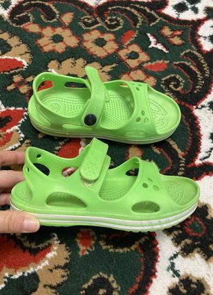 Сандали босоножки зелёные 27-28 типа crocs