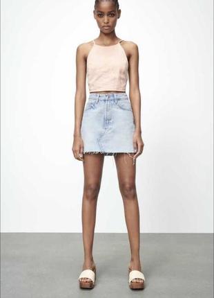 Спідниця джинсова міні зара спідниця. в наявності м, пот 38 см