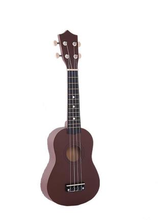 Укулеле коричневая  + медиатор + струна (гавайская гитара) hm100-gb (mrk6898)