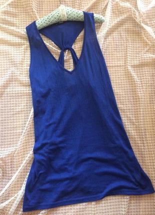 Легка оригінальна футболка туніка кольору кобальт primark