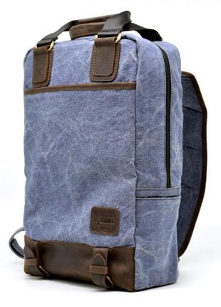 Молодежный рюкзак парусина + кожа rk-1210-4lx tarwa1 фото