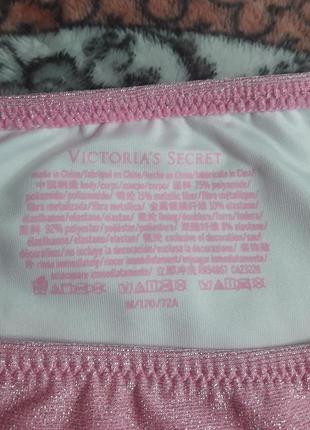 Оригинал victoria's secret купальник раздельный розовый пуш ап из ткани с мерцающим эффектом5 фото
