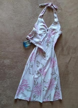 Нежное красивое качественное льняное платье сарафан миди4 фото