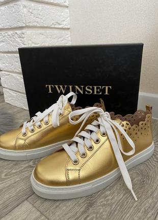 Золотые кеды кроссовки twinset италия